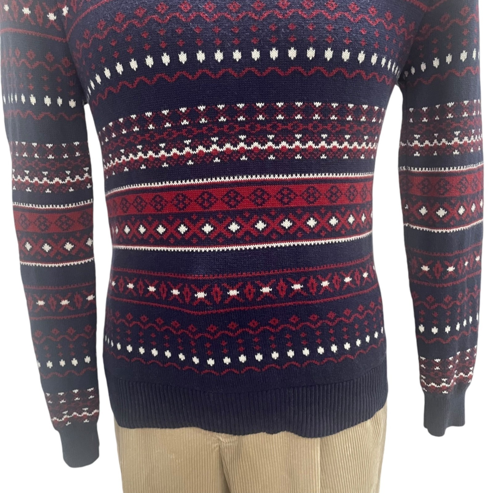 Merona Fair Isle Sweater Holiday Cottagecore Soft Grunge Y2K Preppy Navy M