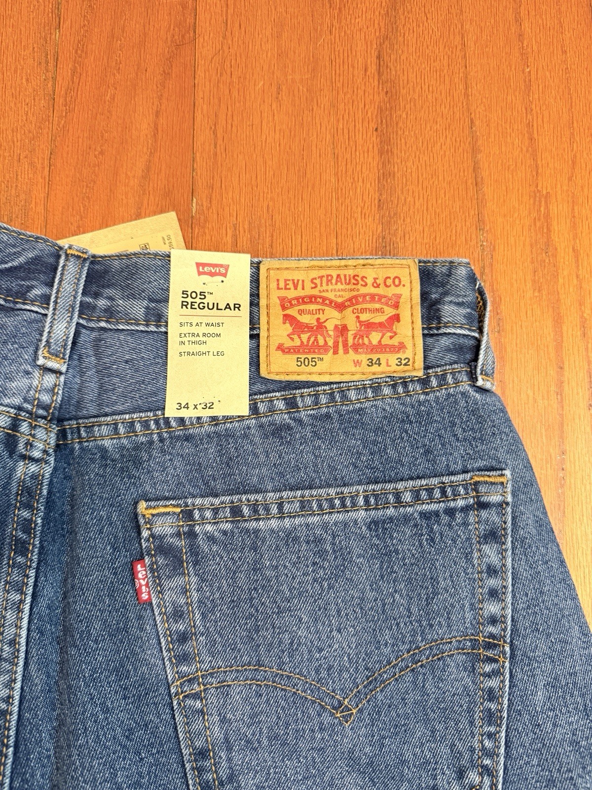 Levi’s Men’s 501 34×30 Original Straight Fit Jeans – Dark Wash