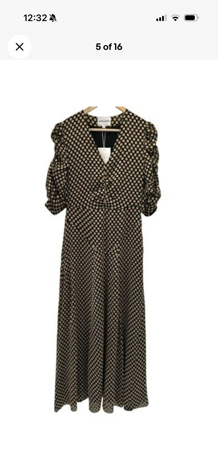 Antik Batik Doty Long Jacquard Cotton Voile Fit and Flare Dress – Size 38/S
