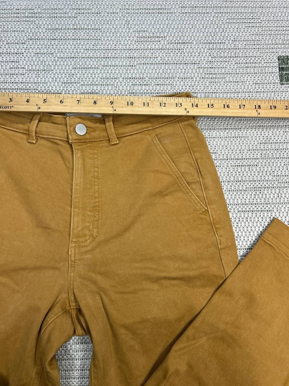 Everlane The Straight Leg Cropped Pants Women 8 Brown Cotton Stretch High Rise