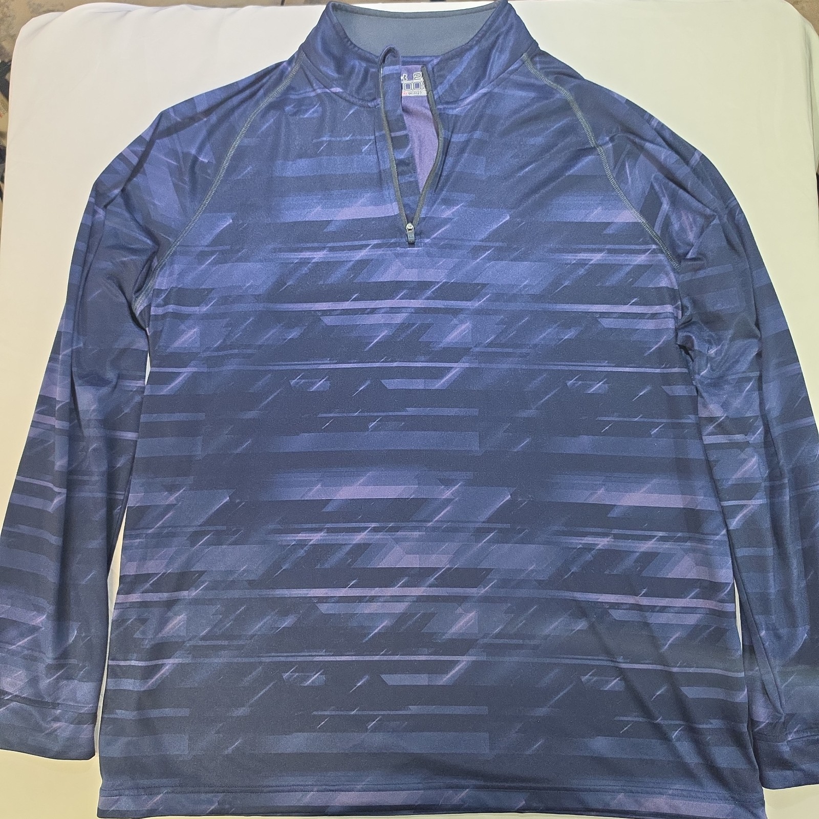 Under Armour 2XL Men’s Heatgear Long Sleeve 1/4 Zip Blue/Purple/Black Pullover