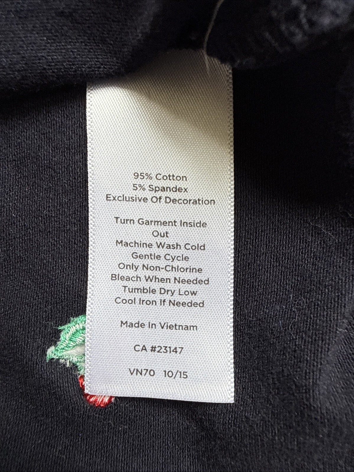 Talbots Navy Polo W/embroidered Cherries, Green Gingham Collar Accent, XS