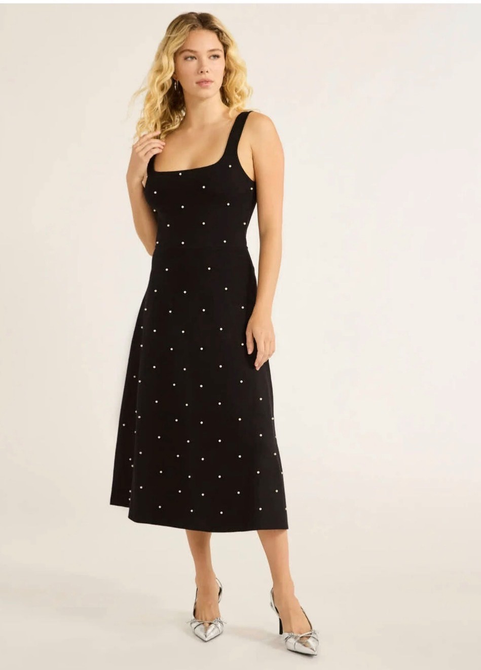 Free Assembly Women’s and Women’s Plus Beaded Sweater Dress