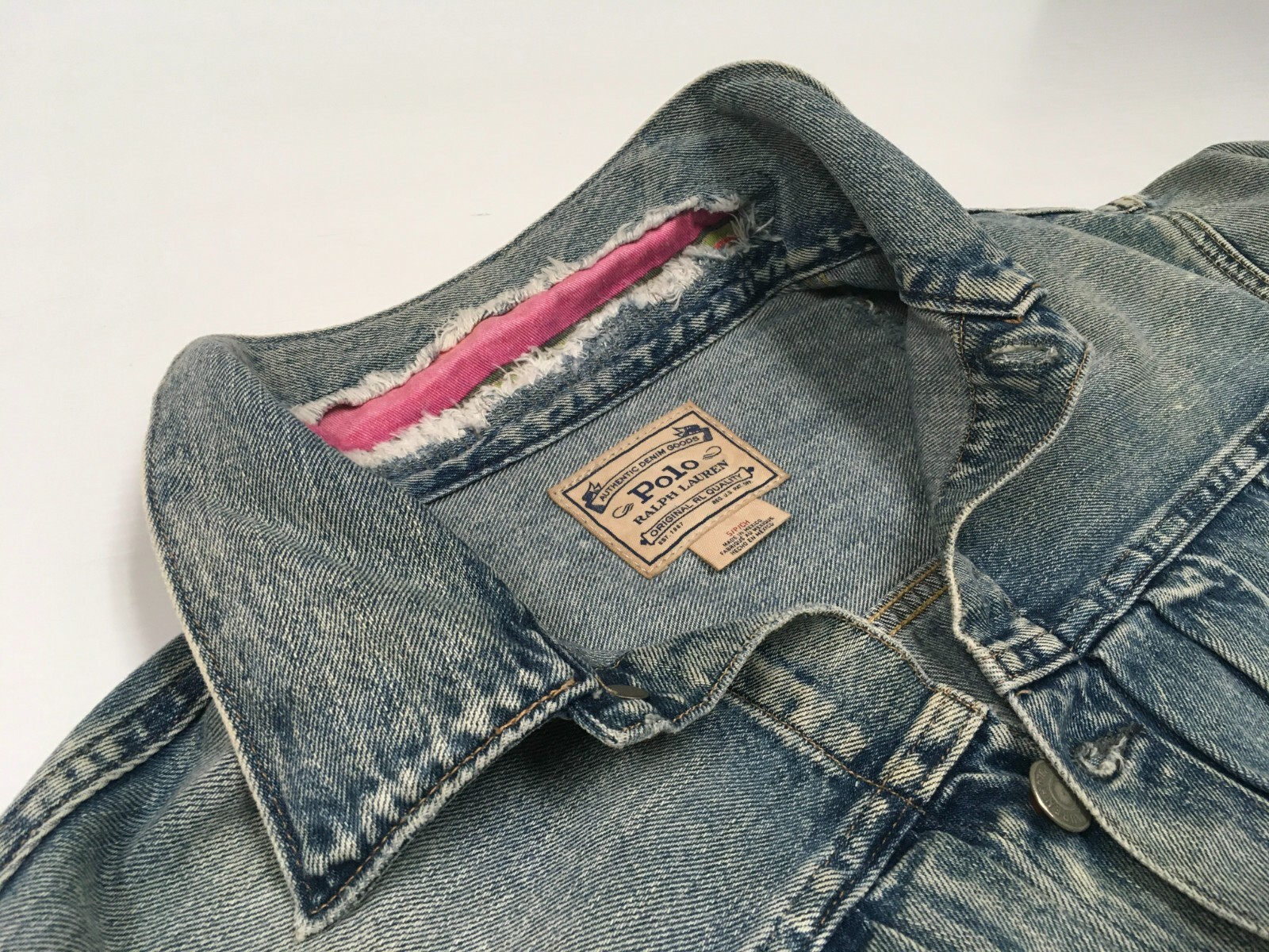 BTS Jimin Polo Ralph Lauren Repaired Patchwork Southwestern Denim Trucker Jacket
