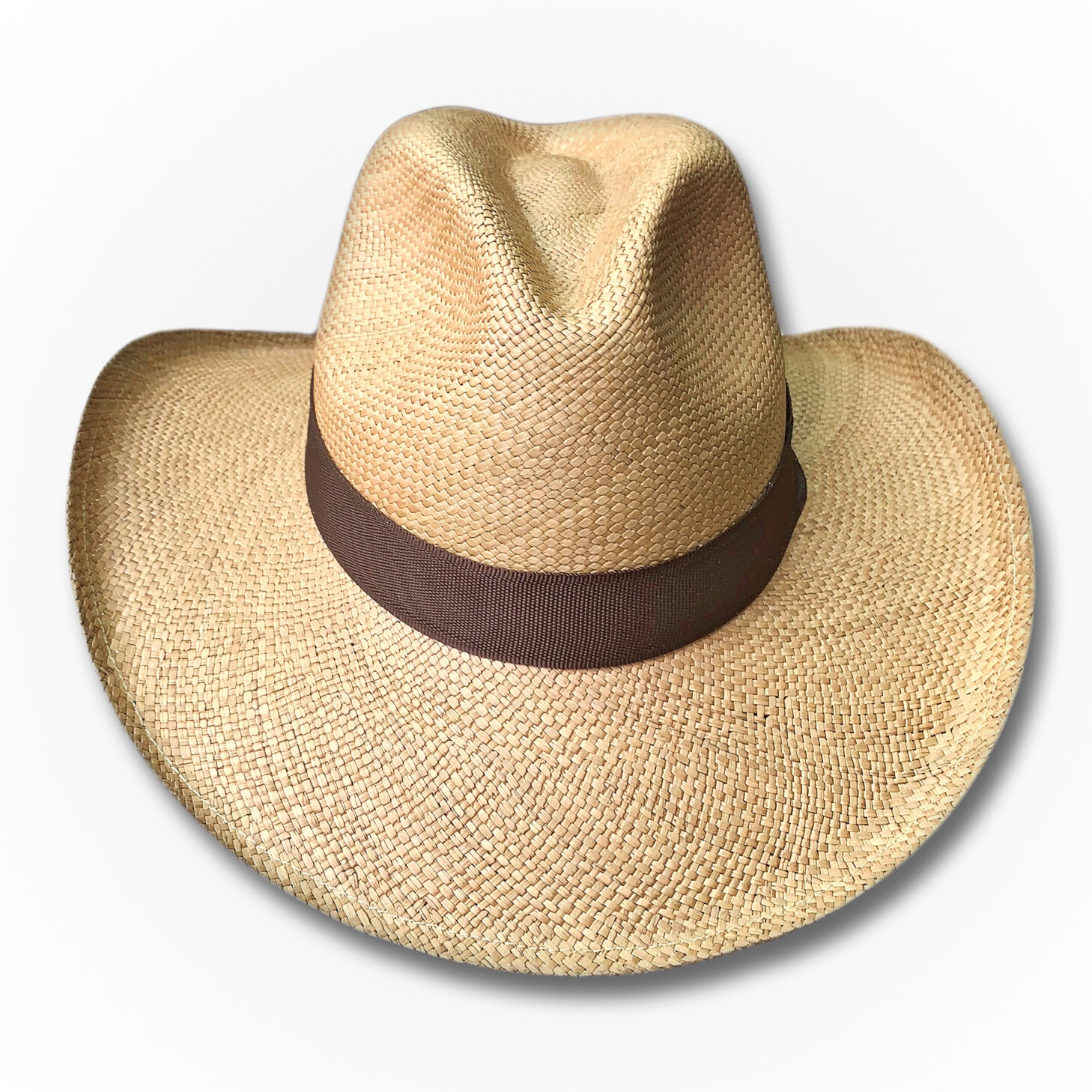 GENUINE PANAMA HAT COWBOY VAQUERO STYLE ECUADOR TOQUILLA STRAW LARGE BRIM