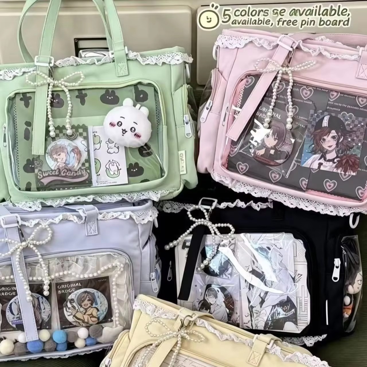 Large Anime Itabag Tote Bag 33cm/13in x 22cm/8.7in x 12cm/4.7in Nylon Lining