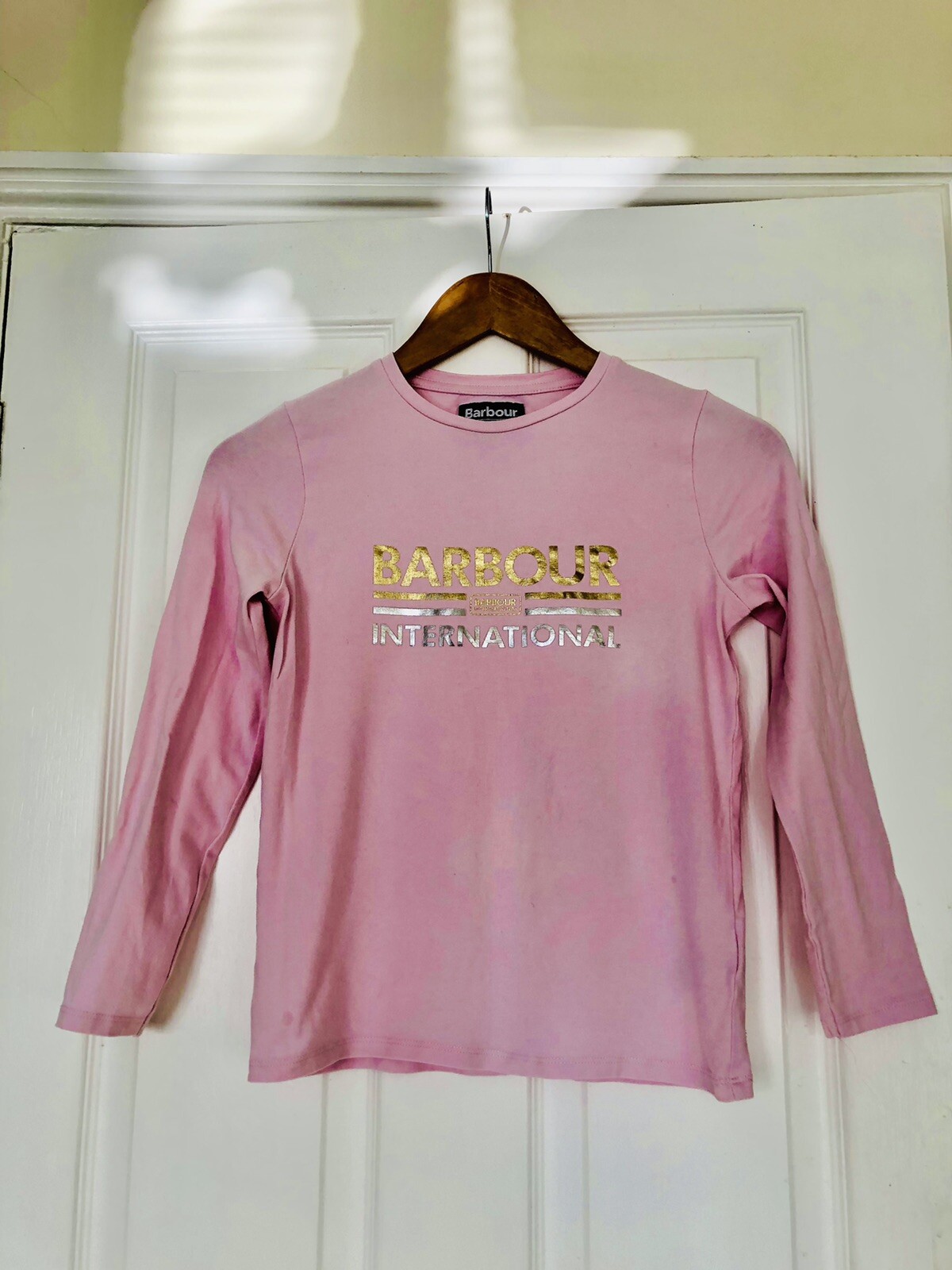 BARBOUR, Women top, size L, light pink, 94% cotton, 6% elastane