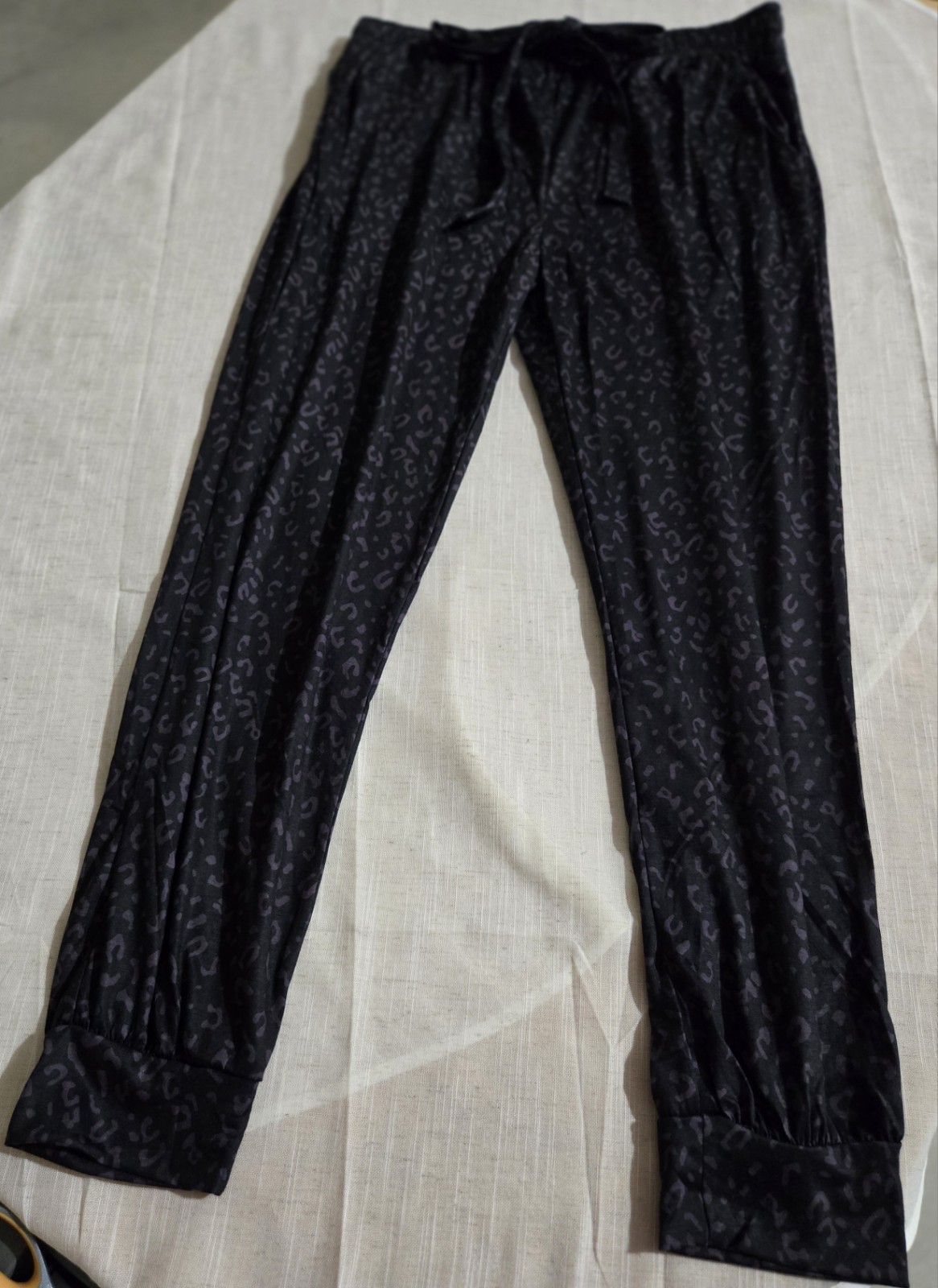 Black Leopard Print Lounge Pants
