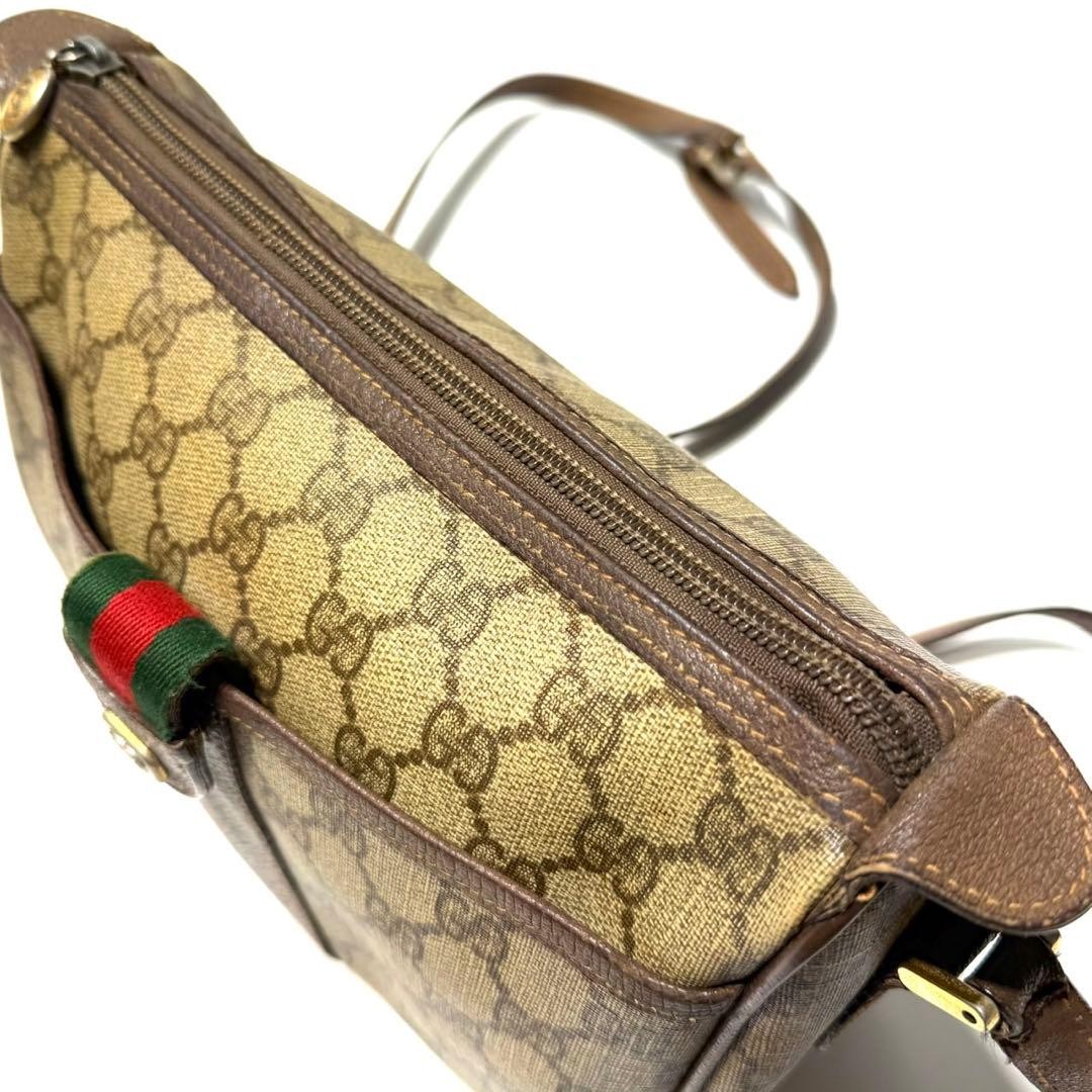 GUCCI Shoulder Bag GG Supreme Web Sherry Line Interlocking G W9.1xH7.7″
