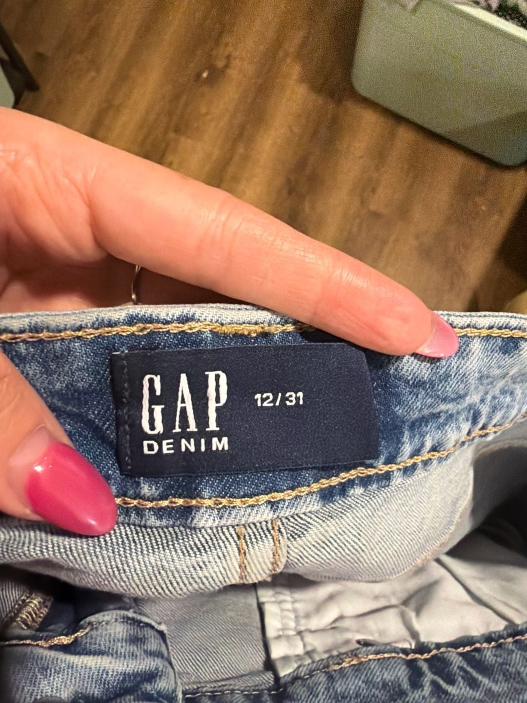 GAP Denim Colorblock Two-Tone Midi Skirt Size 12/31