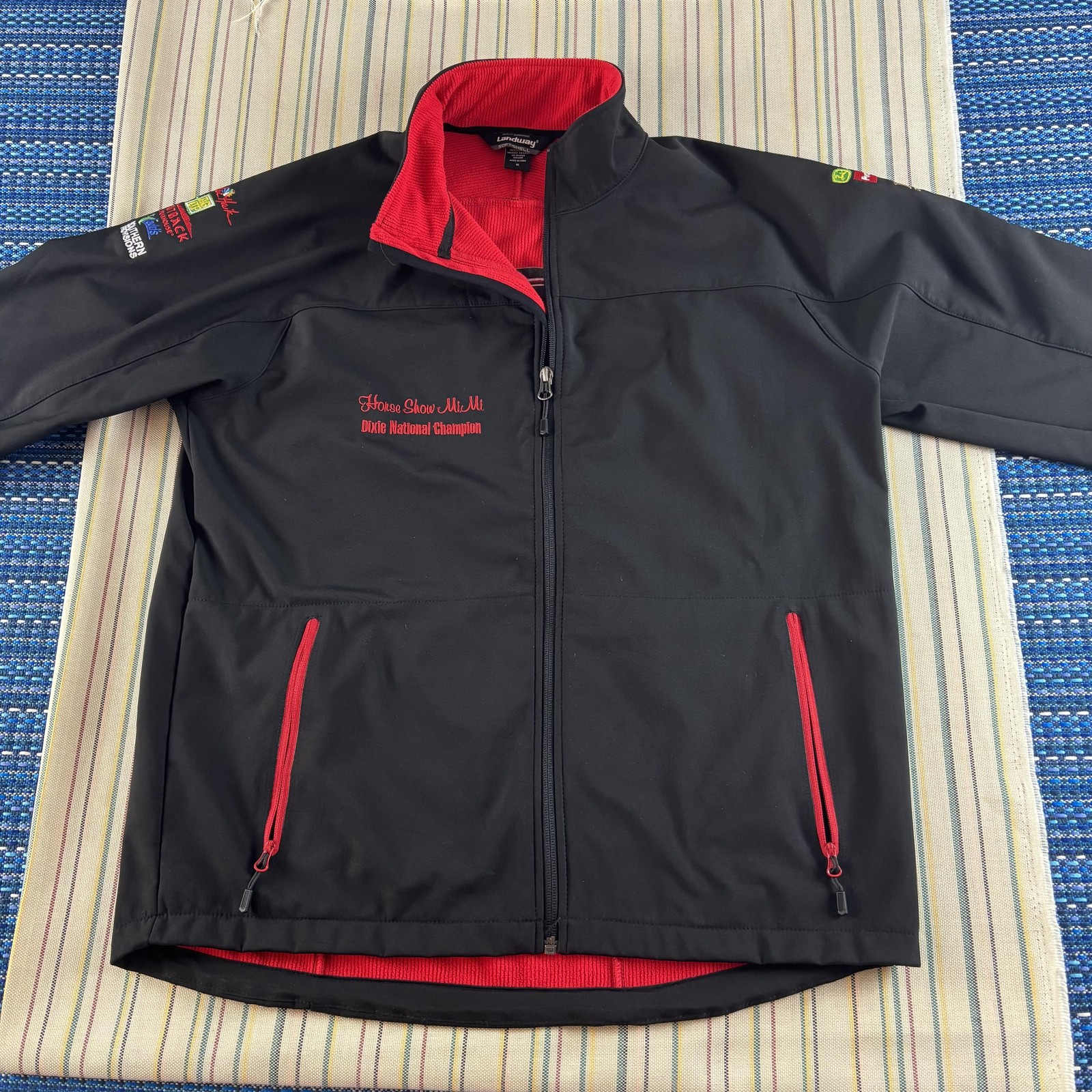 Dixie National Quarter Horse Show Jacket Womens Small Black Soft Shell Sponsor