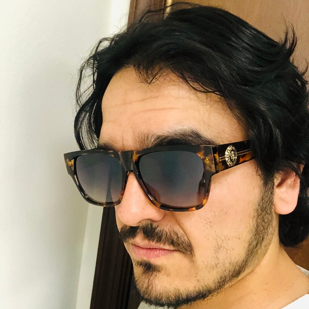 Men Designer Sunglasses Flat Top Square Frame Gold Accent Tortoise Shell Hip Hop