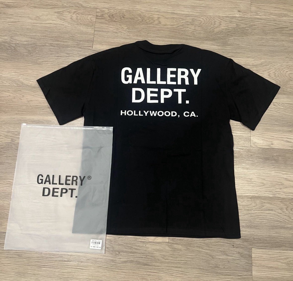Gallery Dept. Men’s Black Logo Graphic Print Crew Neck Tee Short Sleeve One Size