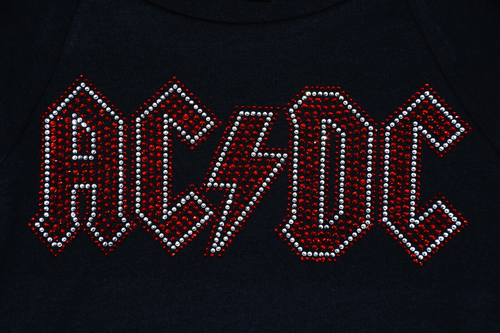AC/DC rhinestone bling shirt or tank XS S M L XL XXL 1X 2X 3X 4X 5X clear red