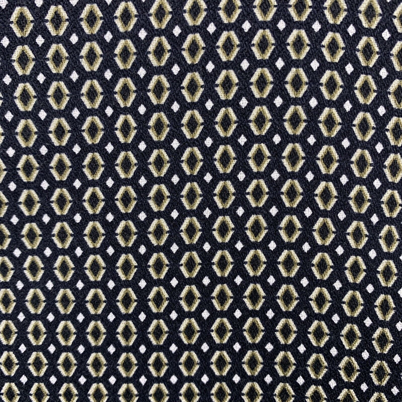 CLAIBORNE Button Up Shirt Men’s Extra Large Black Olive Geometric Modern Casual