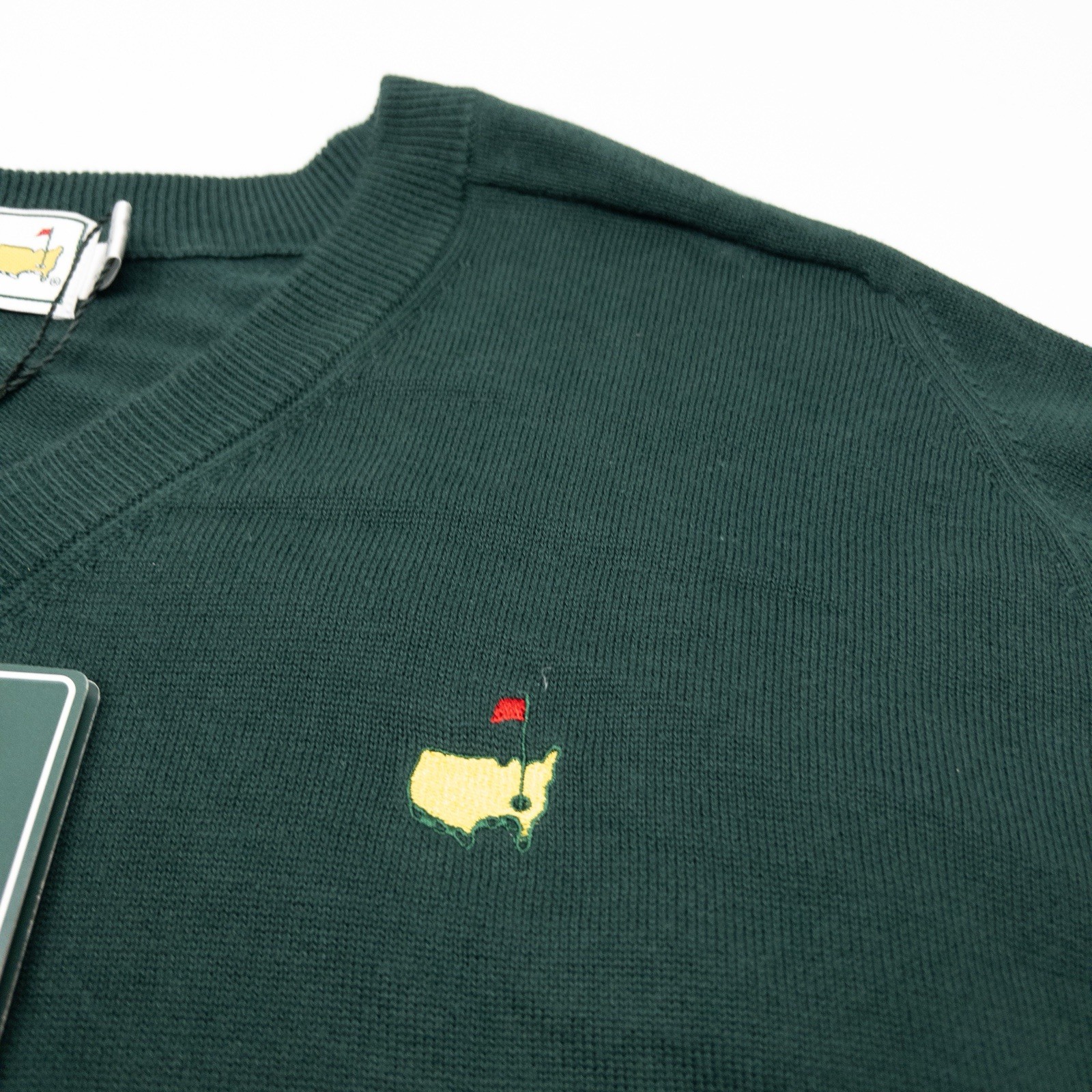 Masters Sweater Mens Medium Hunter Green V-Neck Augusta National Golf Shop Vtg