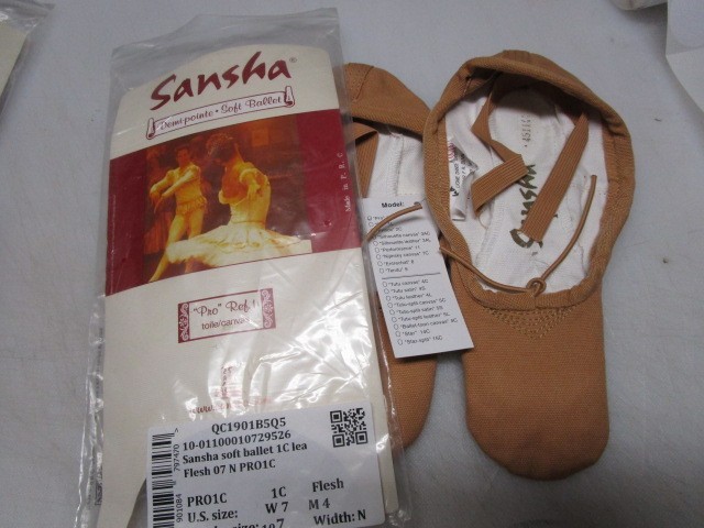 Sansha Canvas Ballet Dance Shoe Demi Pointe Flesh Pro 1C Size W 7 MENS 4 WIDTH N