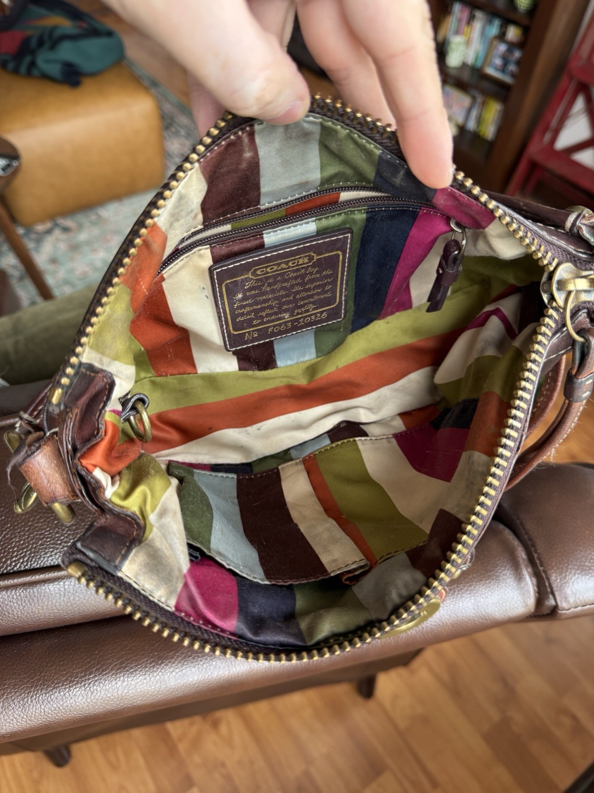Vtg Coach Legacy 65th Anniversary Y2K Brown Leather Turn Lock Shoulder Bag 10326