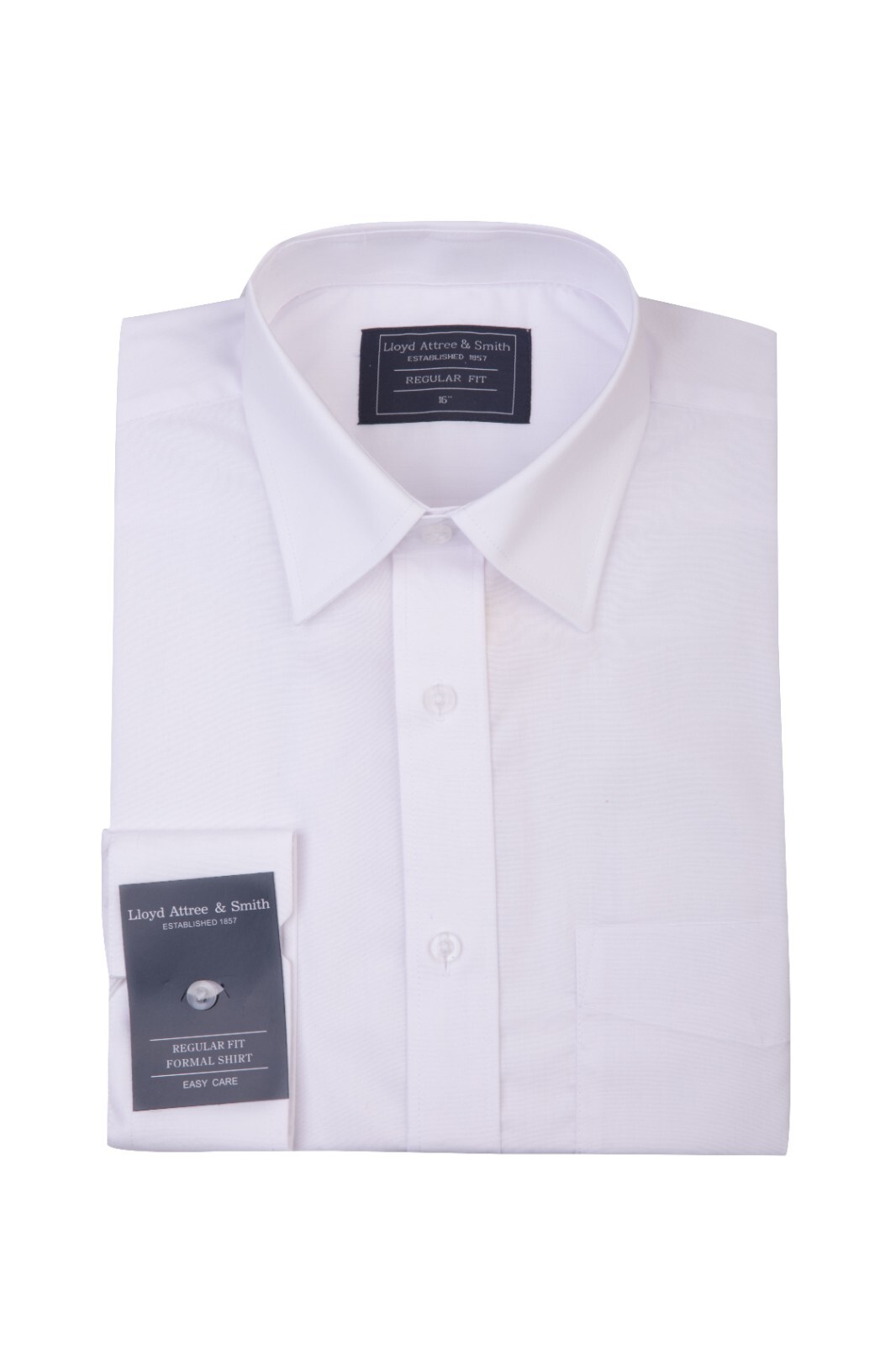 Mens White Shirt Long Sleeve Formal Dress Single Cuff Pocket Regular Collar New