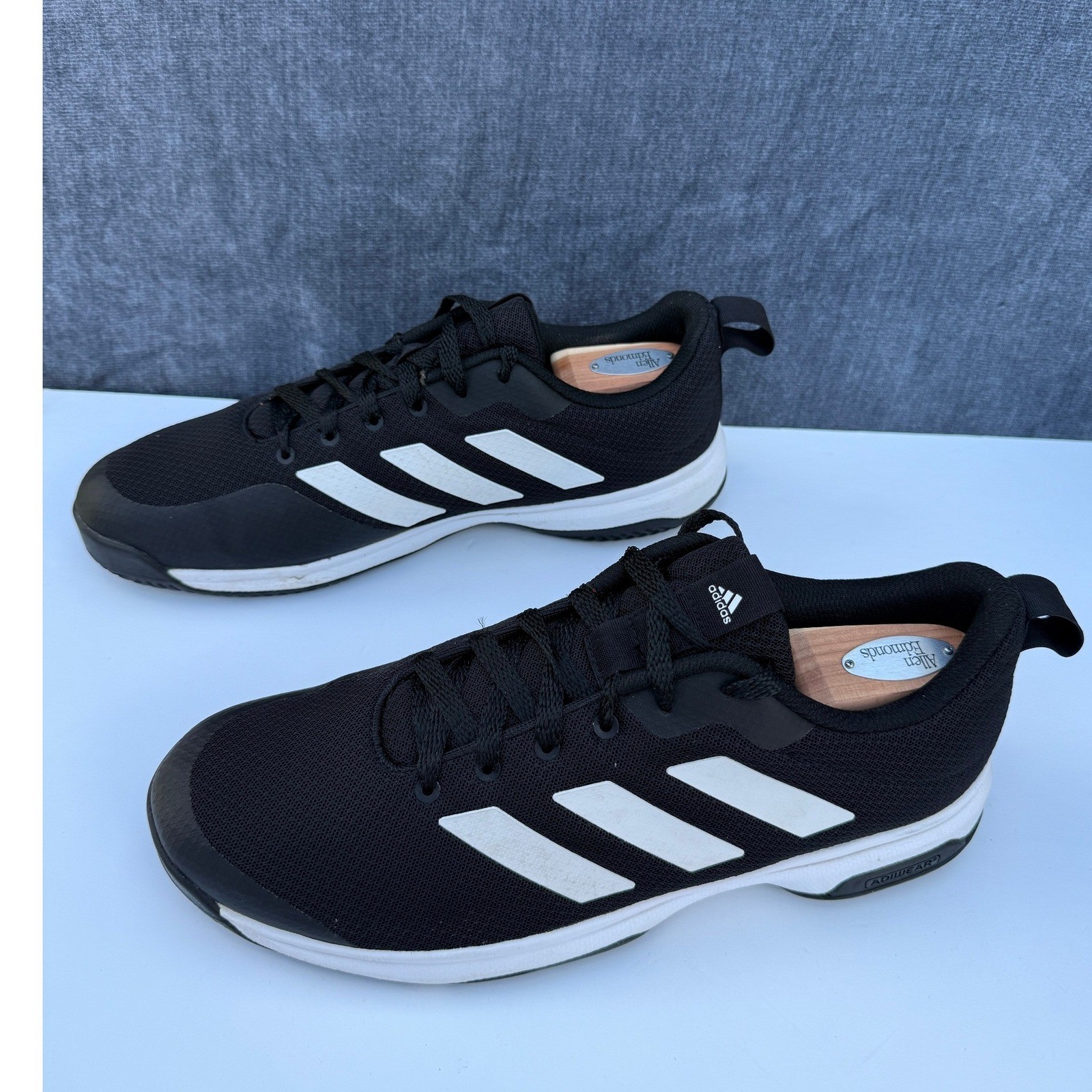 Adidas Gamecourt Shoes Men 12 Black Synthetic Mesh Tennis Sneakers FX3650