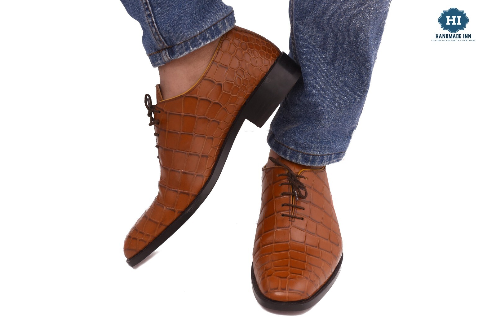 Elevate Your Style with Exquisite Crocodile Texture Leather Shoes | Shop Now