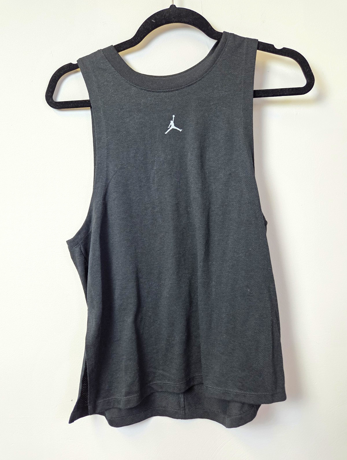 Jordan Women’s Breathable Loose Fit Musclr Tank Top XS Black Crew Neck Logo