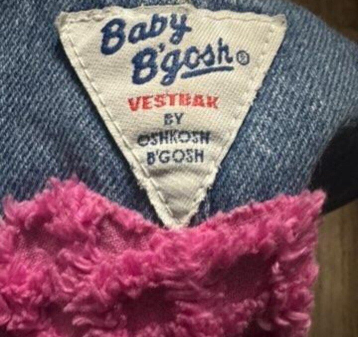 Vintage Oshkosh B’Gosh Pink Butterfly Overalls Girls 18 Month Y2k