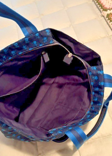 COACH Court Tote Bag with Badland Floral Print Midnight- blue/black