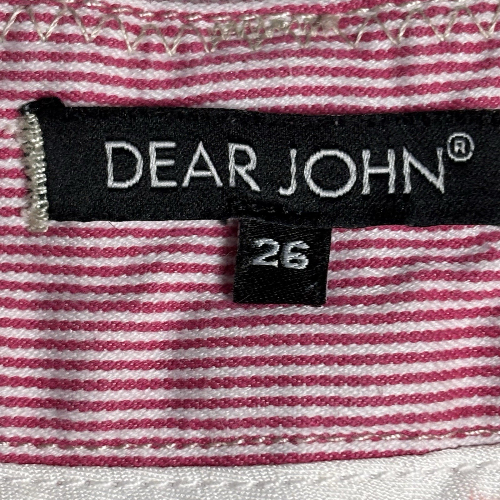 Dear John Women’s Pinstriped Cuffed Chino Shorts Red And White Size 26 Summer