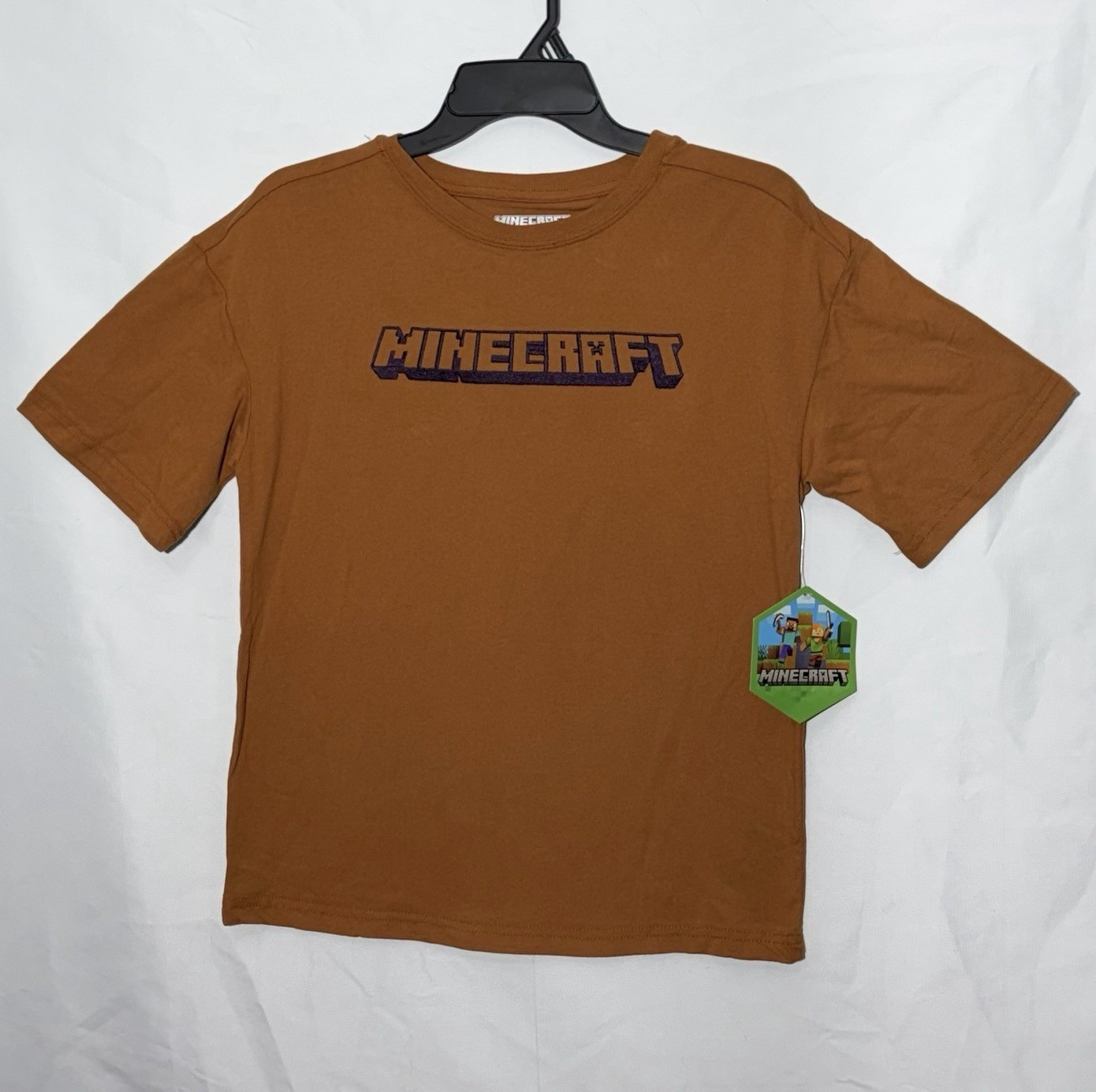Minecraft Creeper Survival Mode Boys Brown Tagless Tee 10/12 Regular Fit.