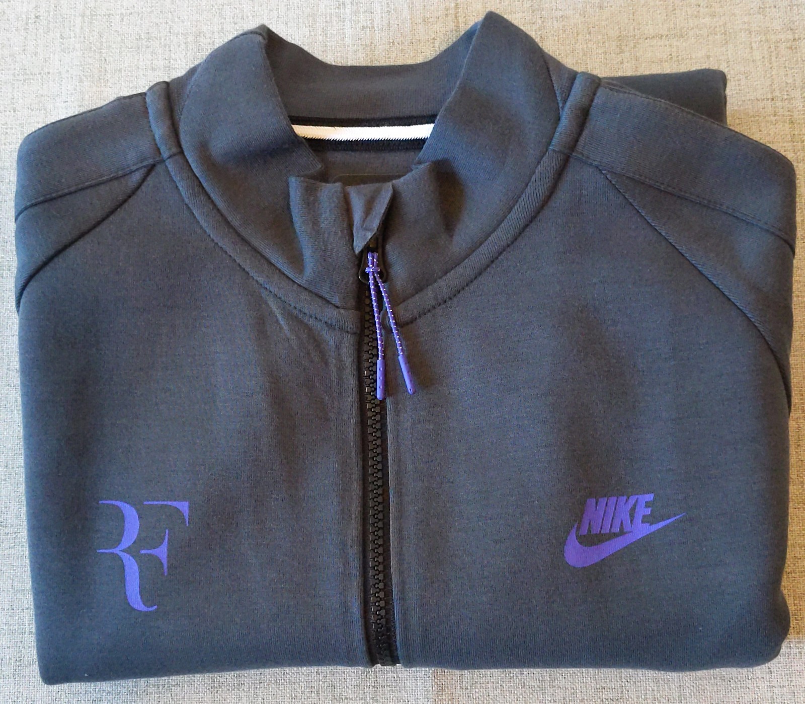 Nike Roger Federer RF Premier Tech Fleece Jacket Mens Gray L 2015 French Open