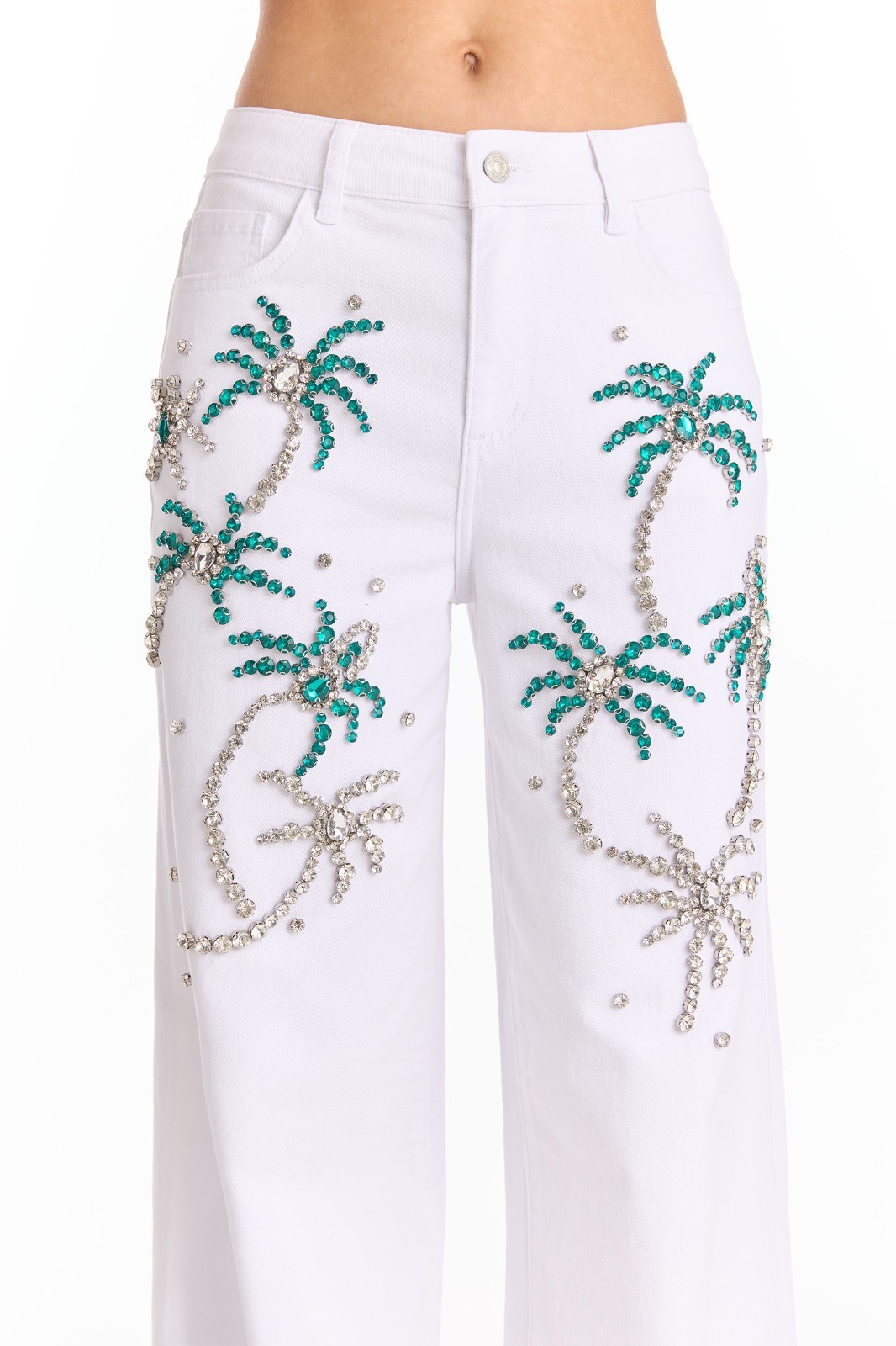 Crystal Palm High Rise Jean – White THE NOLI SHOP