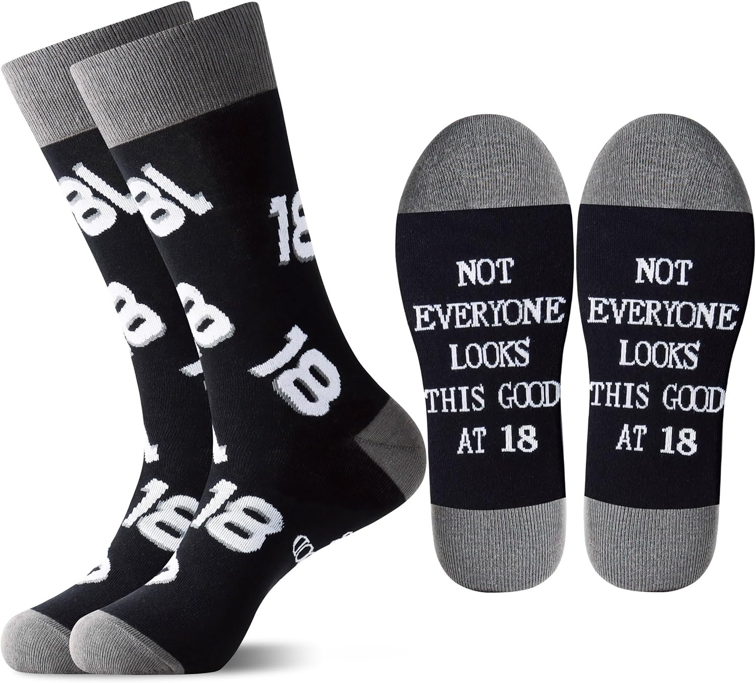 30Th 40Th 50Th 60Th 70Th Birthday Gifts for Men Black Crew Cotton Socks