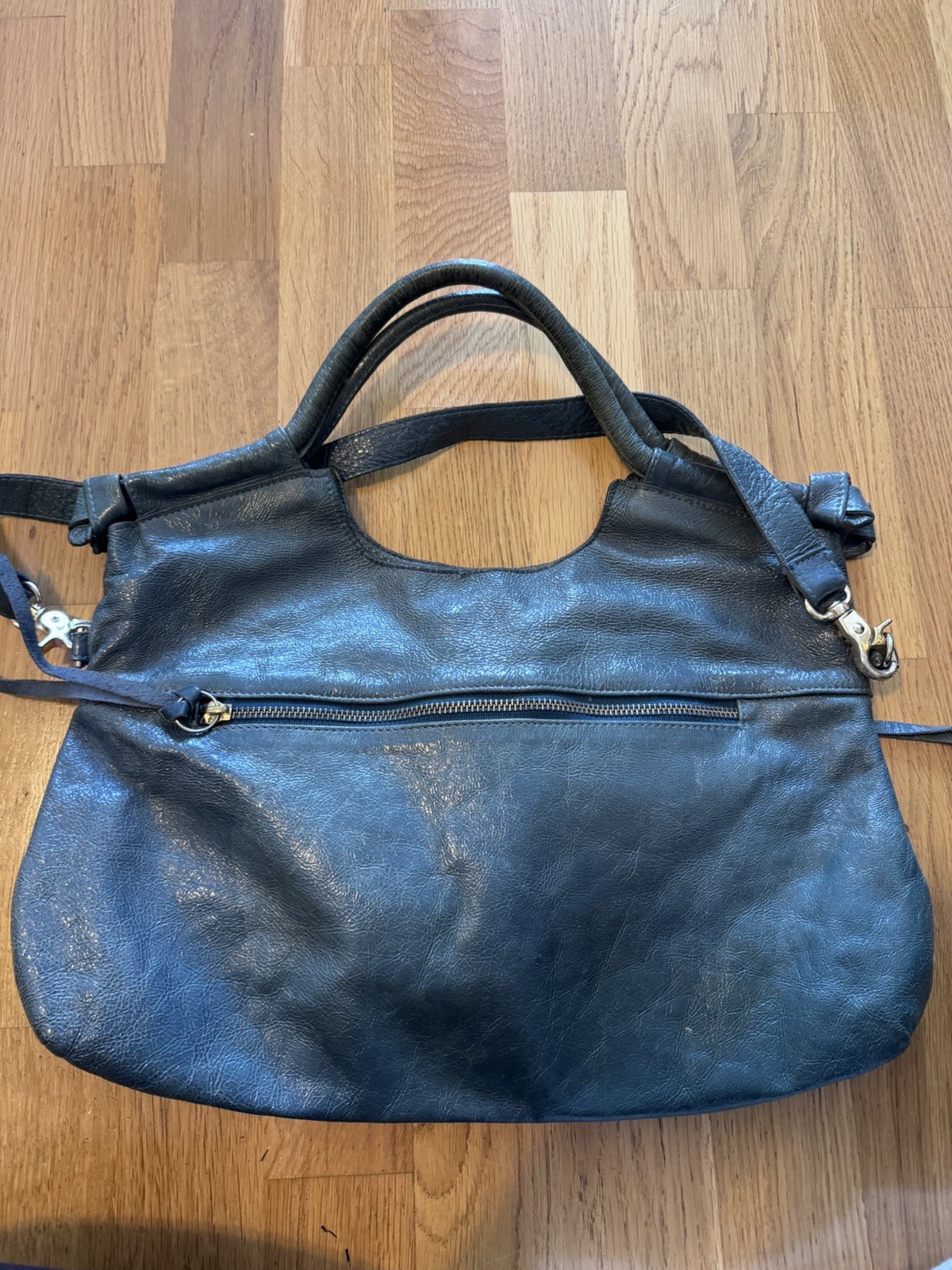 Foley+Corinna BlueGreen Satchel Top Handle, Detachable Strap, Zip, Gold Hardware