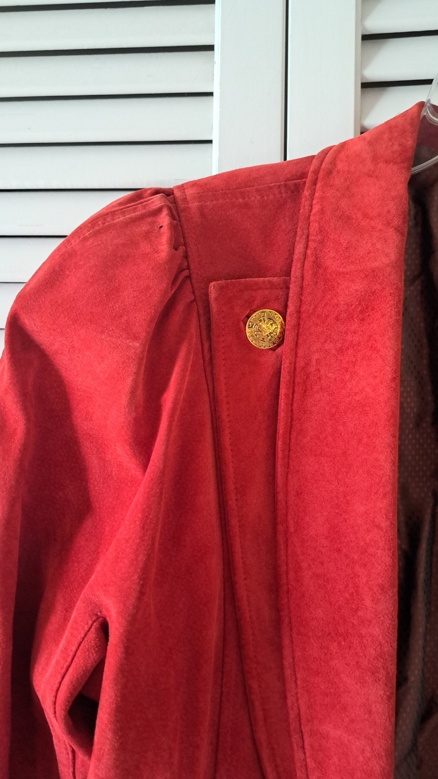 Madeleine Size 40/12 Red Genuine Leather Suade Jacket