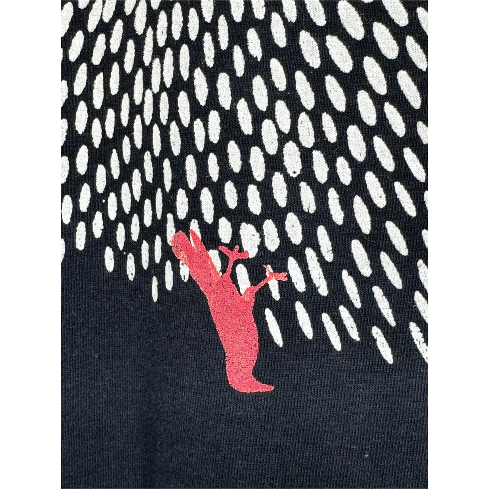 Umsteigan Large Bamboo Hand Screen Printed Black Rice Bamboo Top Red Bird Print