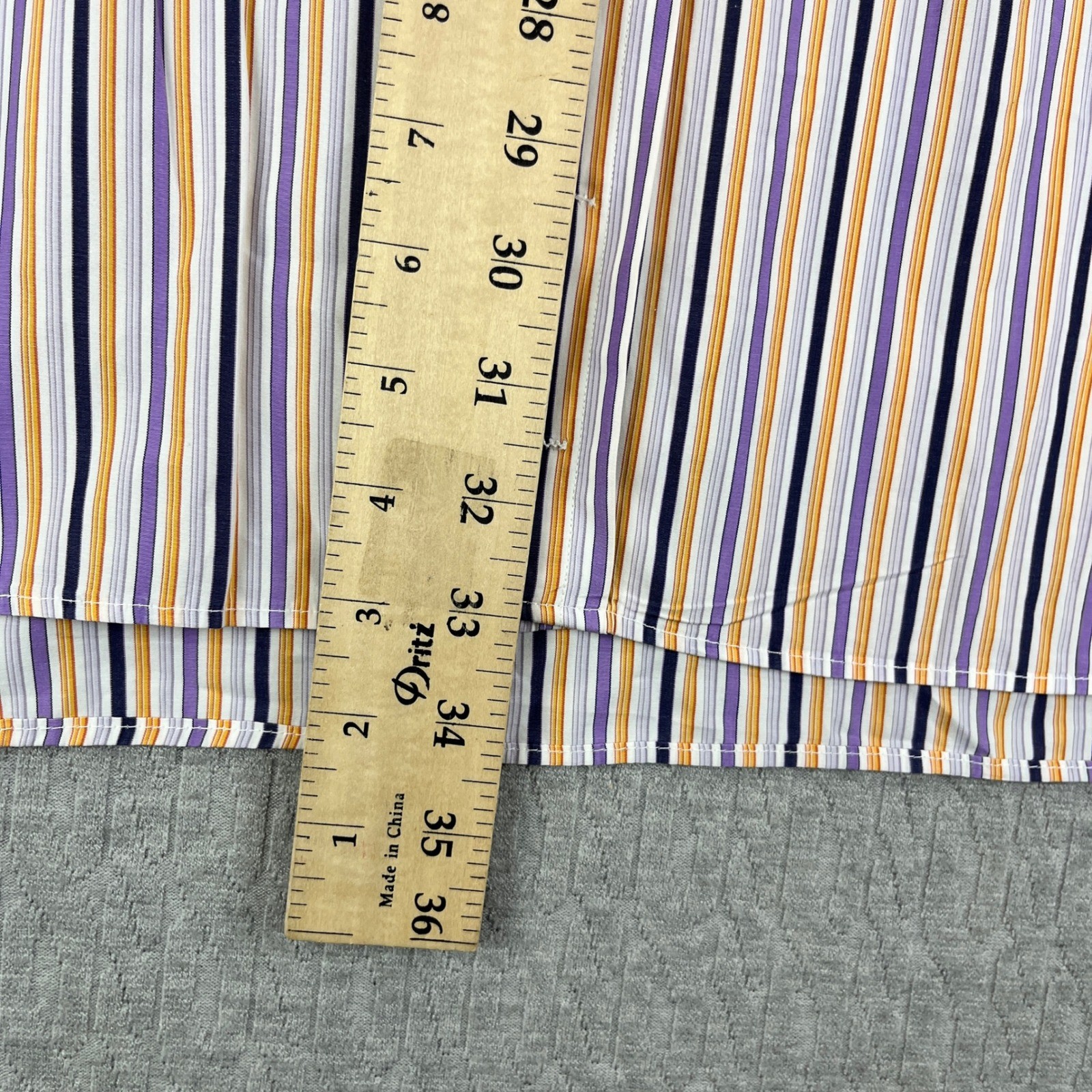 Burberry London Button Up Shirt Mens 17 L Multicolor Striped Neiman Marcus USA