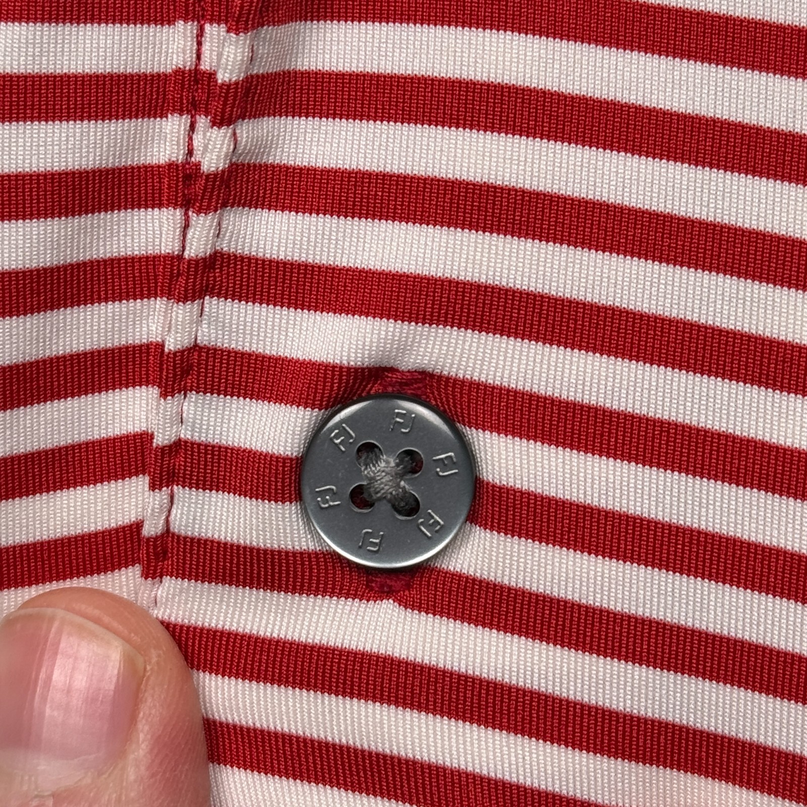 Footjoy Polo Shirt Mens Large Red Striped Prodry Lisle US Amateur Performance