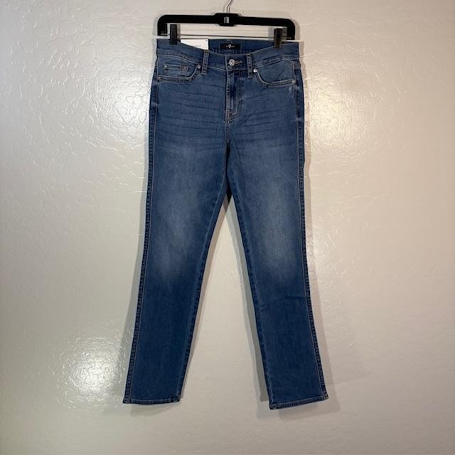 7 For All Mankind Kimmie Straight Jeans Womens 28 Blue Med Wash 28×31.5 Denim