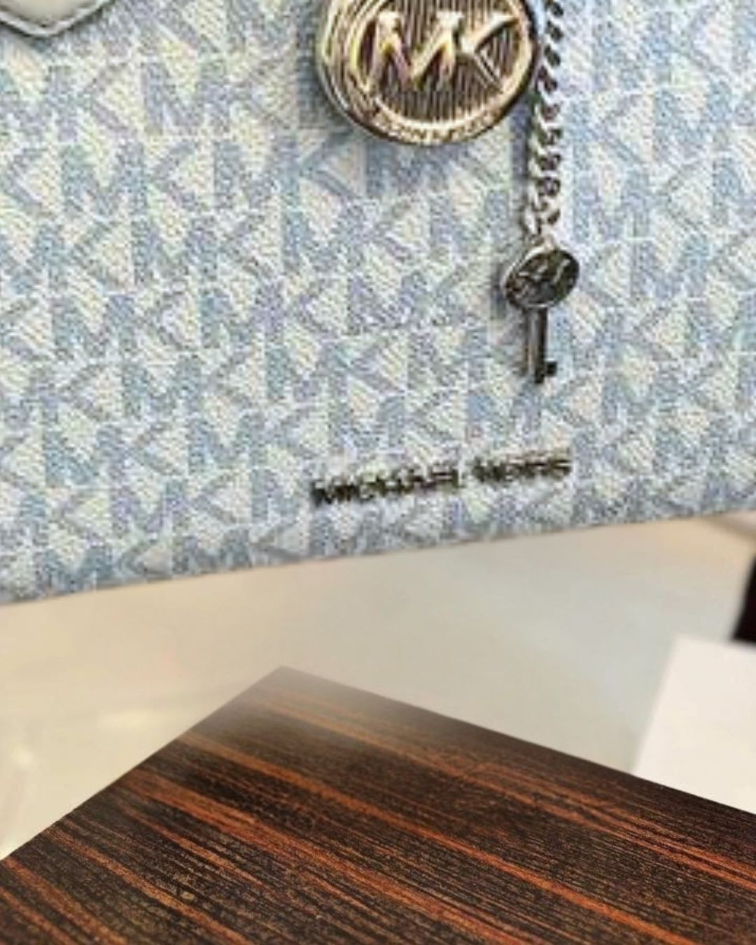 Michael Kors Hamilton Women Small MK Logo Crossbody Satchel Purse Bag Pale Ocean