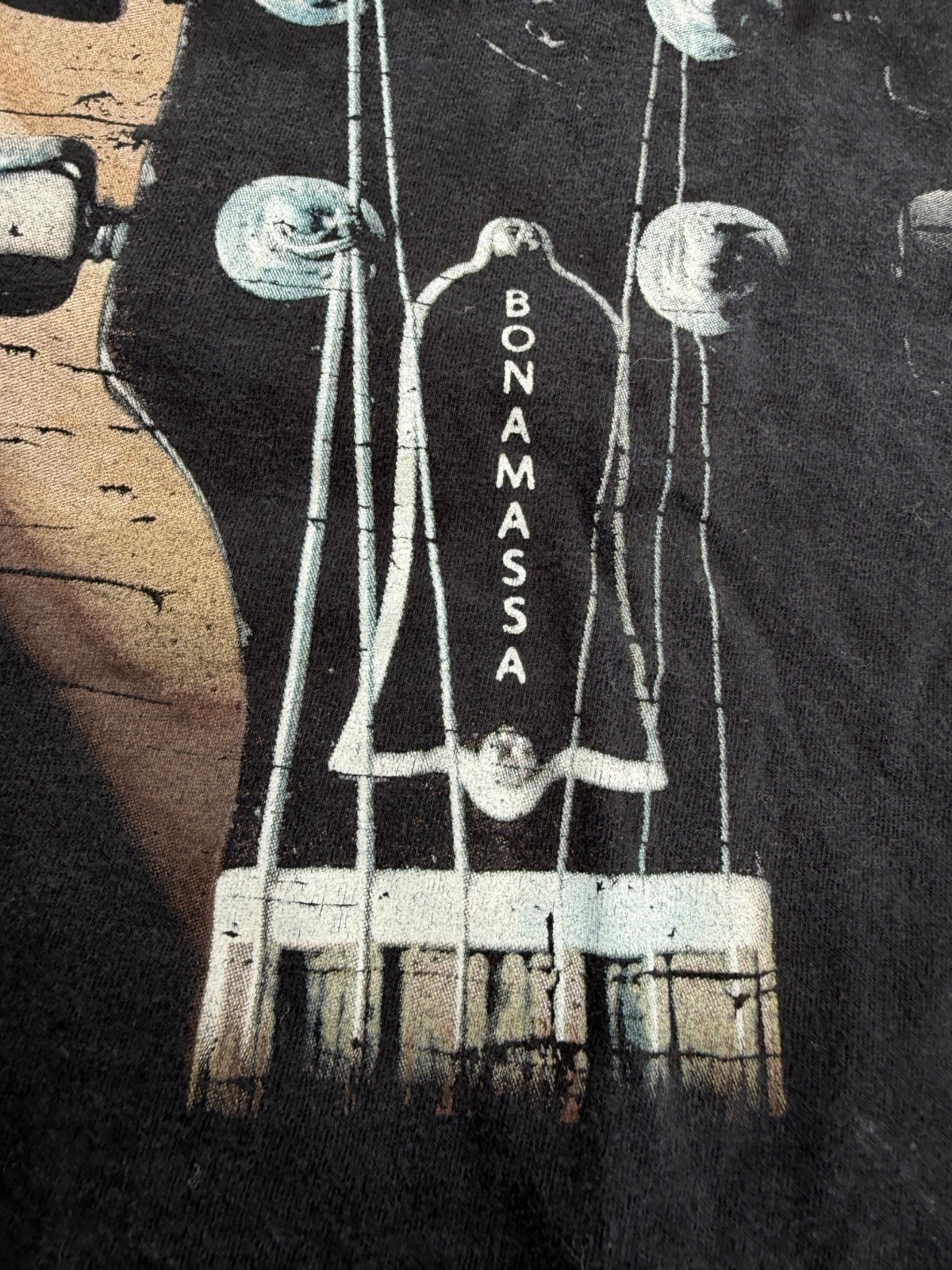 Vintage Y2K Gibson Guitars Joe Bonamassa Promo Men’s Black Faded T-shirt Tee