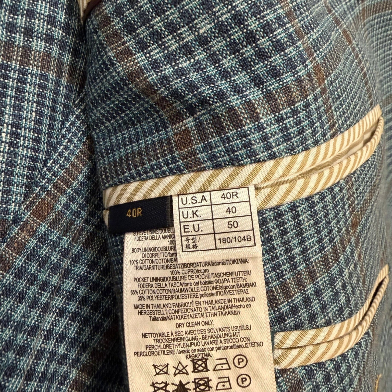 Brooks Brothers Loro Piana Summertime Blazer 40R Wool Silk Linen Glen Plaid