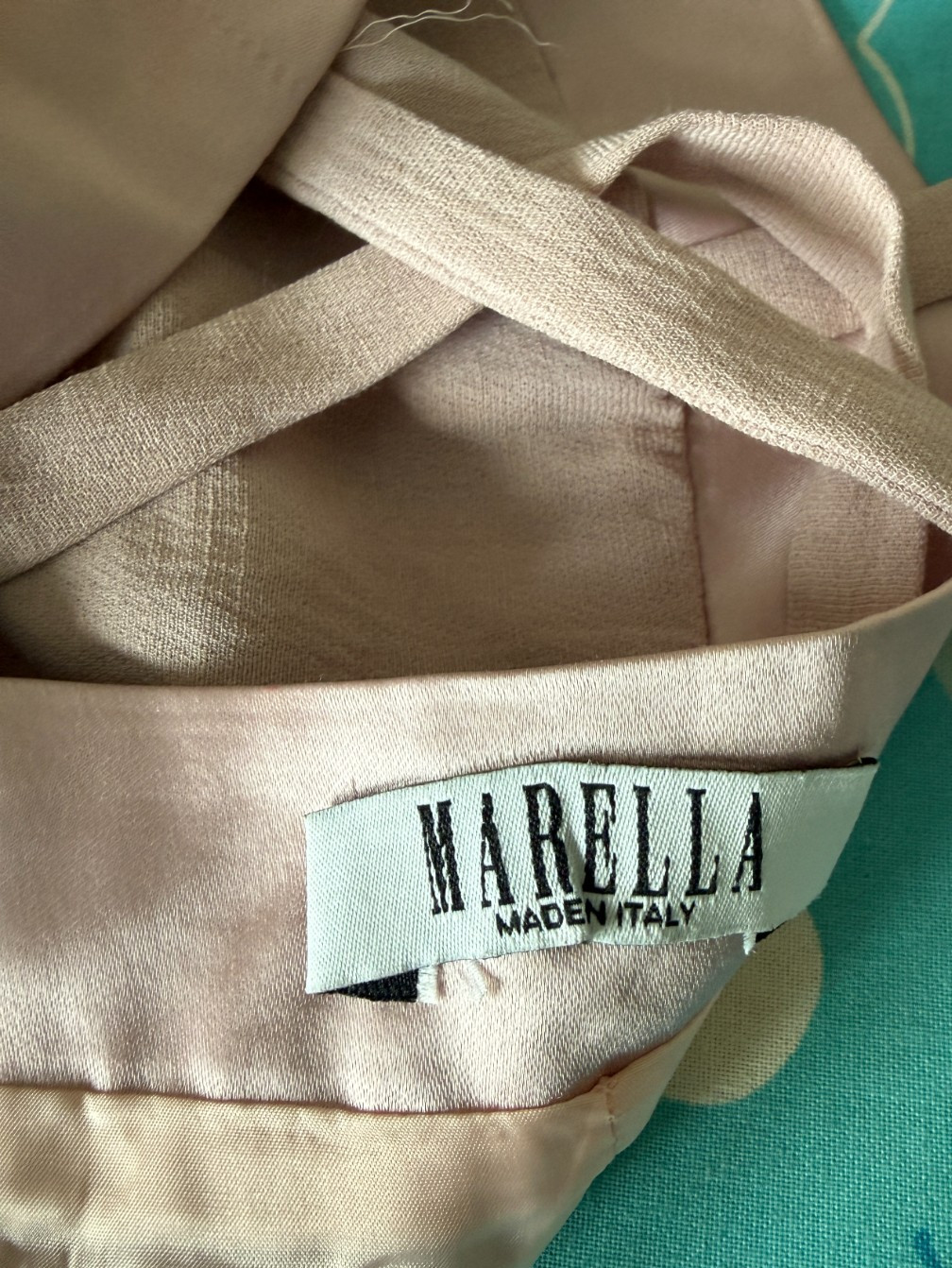 Vintage MARELLA ‘Dusky Pink Fitted Pencil Dress with spaghetti straps Size 12
