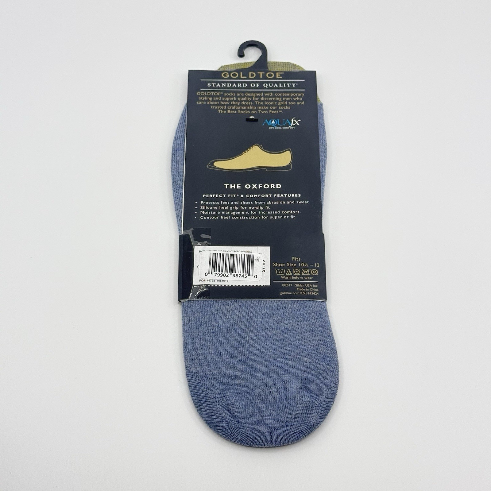 Gold Toe Oxford No Show Socks Fish Pattern Blue Mens 10.5-13 NWT