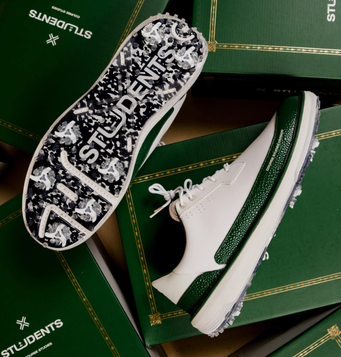 Students x Payntr Golf RS WT Limited Edition Spiked Shoes – White/Black/Green