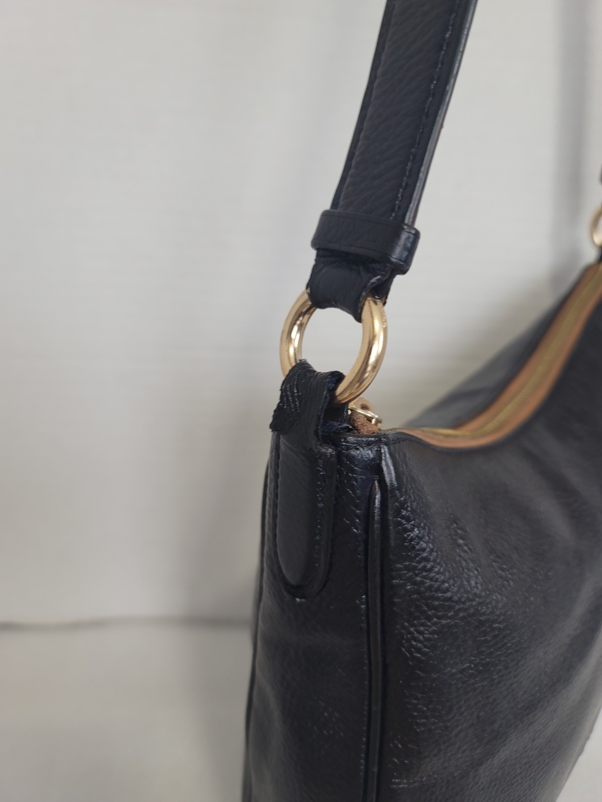 Coach Ellie File Bag Mid-Night Blue Pebbled Leather Crossbody Shoulder Handbag