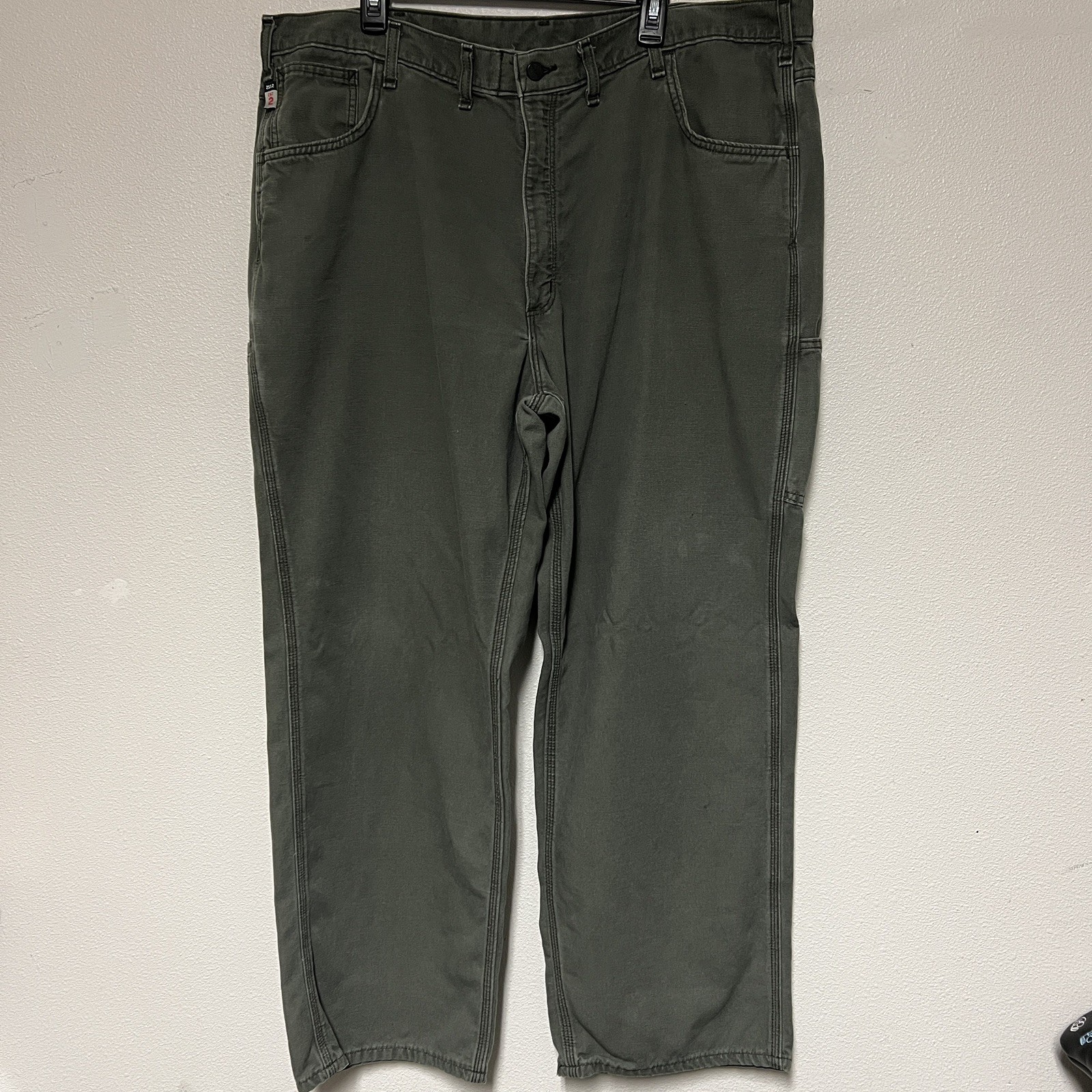 Carhartt FR Midweight Canvas Jean Mens 44×30 Green Pants CAT 2 Loose FRB159-MOS