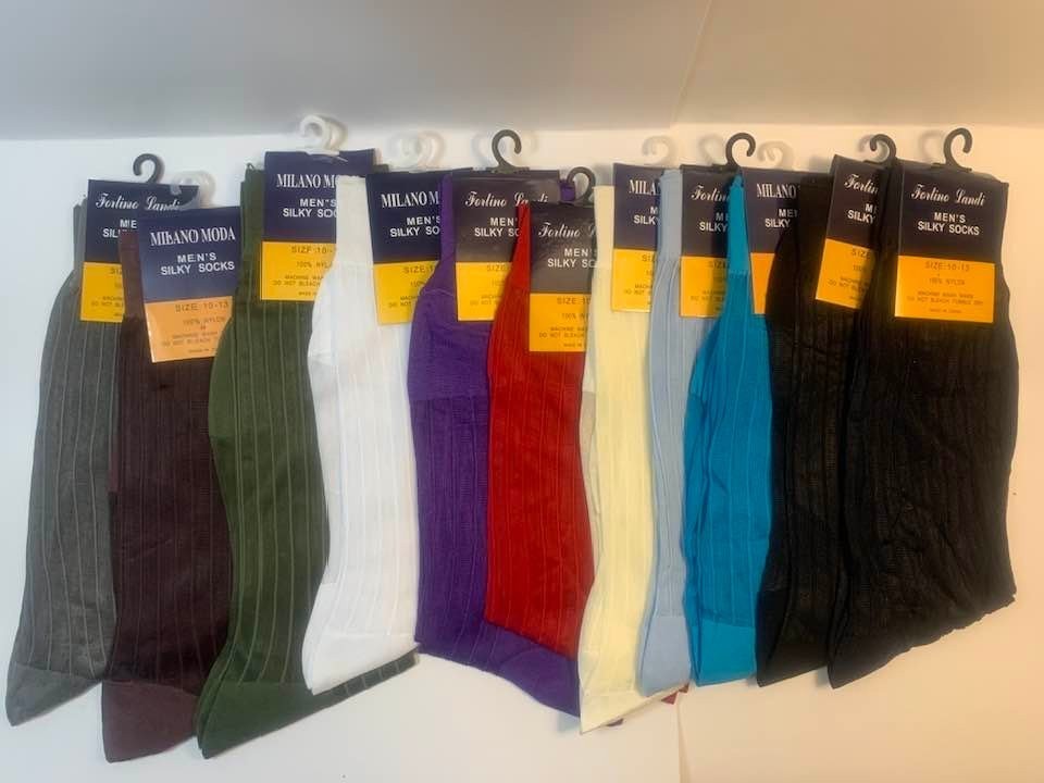 Men’s Sheer Dress Socks Silky Feel
