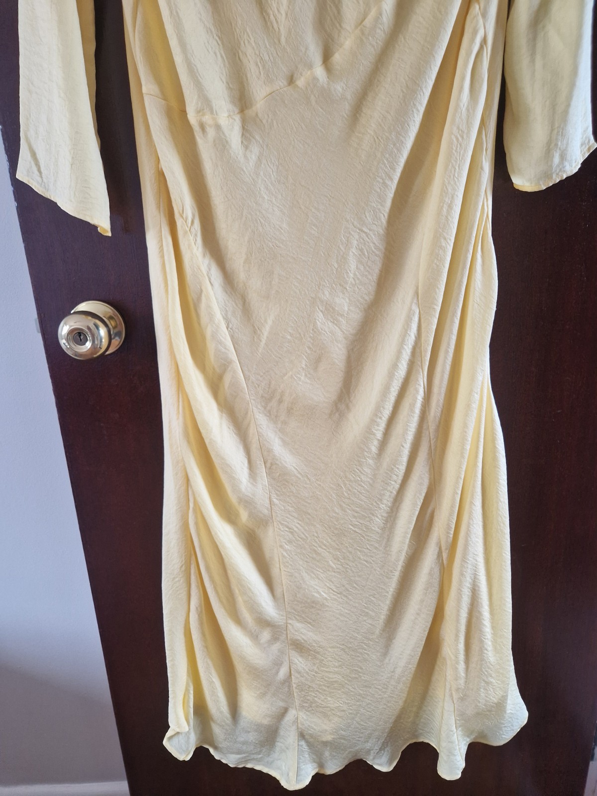 Asos Design Long Dress Size 18 Yellow Summer Wedding Occasion Party Graduation