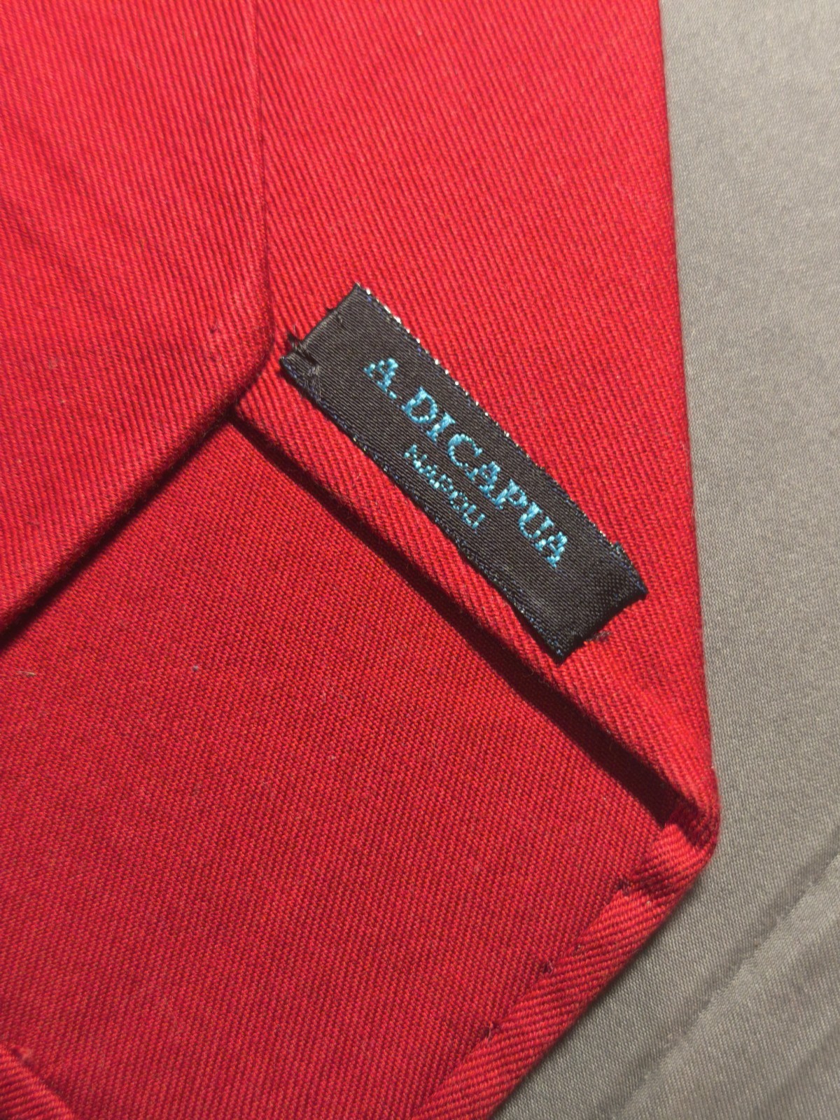 A. Di Capua Napoli – Red Solid Color Cotton Tailored Tie
